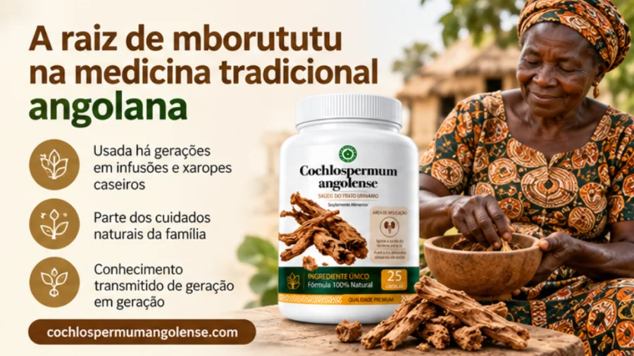 Cochlospermum angolense - raiz de mborututu usada na medicina tradicional angolana